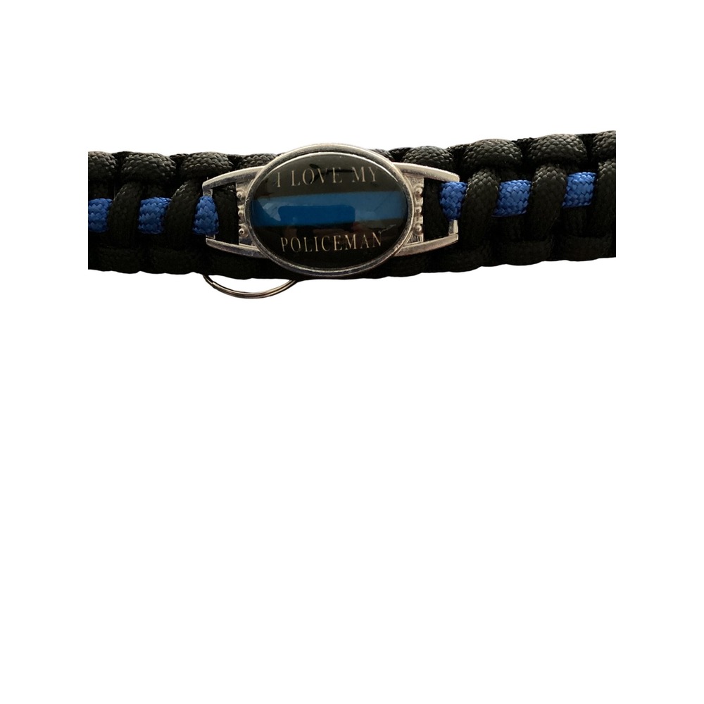 Thin Blue Line Paracord Bracelet I Love My Policeman Black Blue Survival Buckle